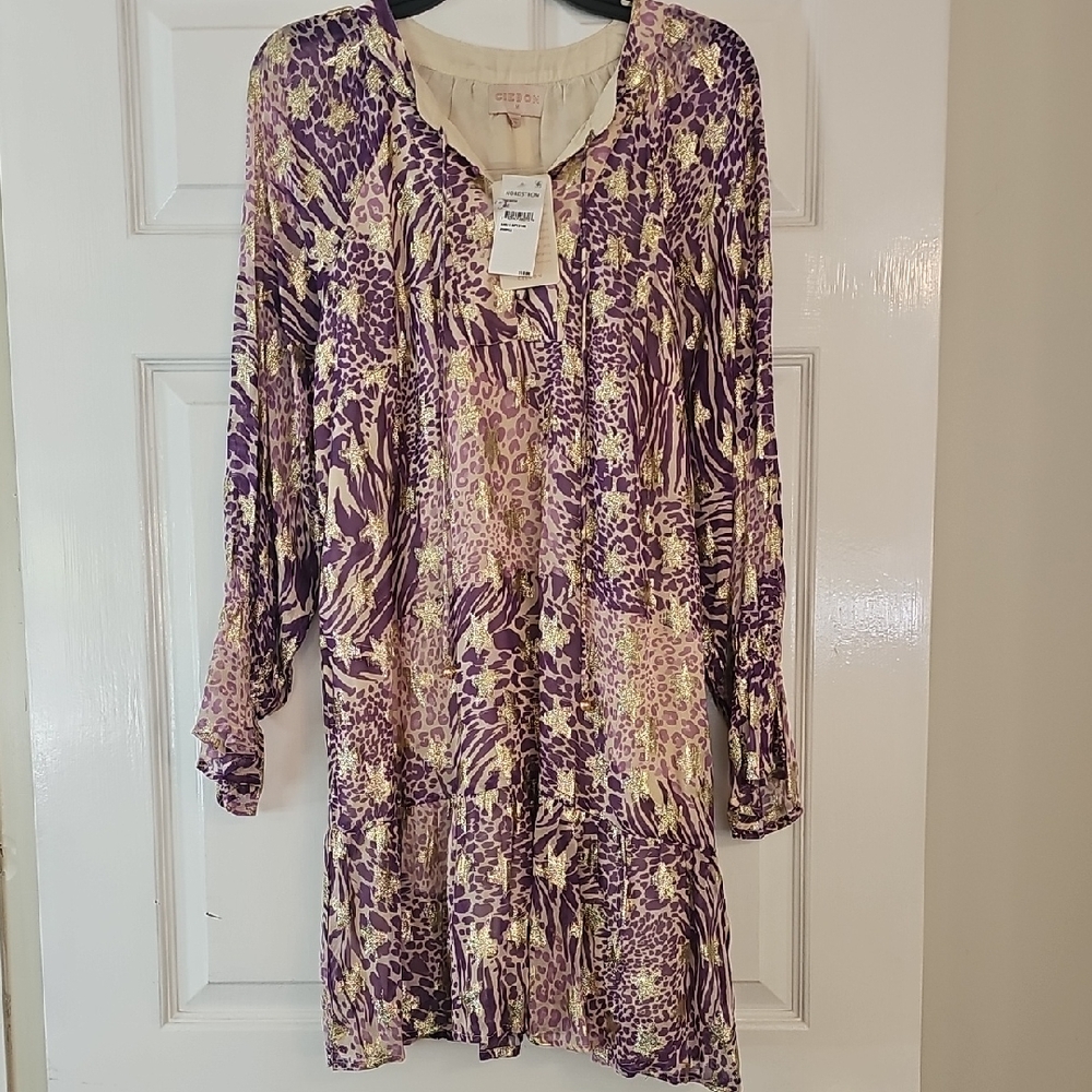 Ciebon Purple and Cream Dress